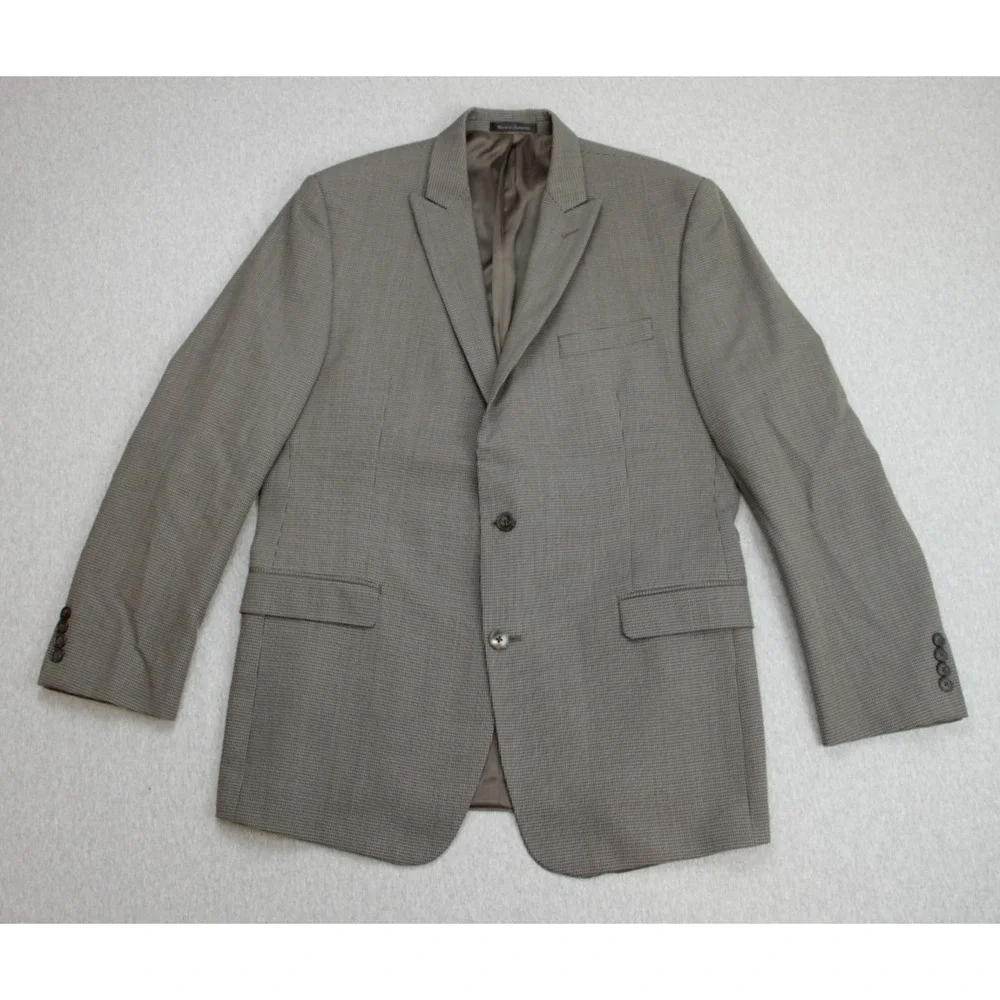 Calvin Klein Blazer Mens 42L Brown 100% Wool Peak Label
